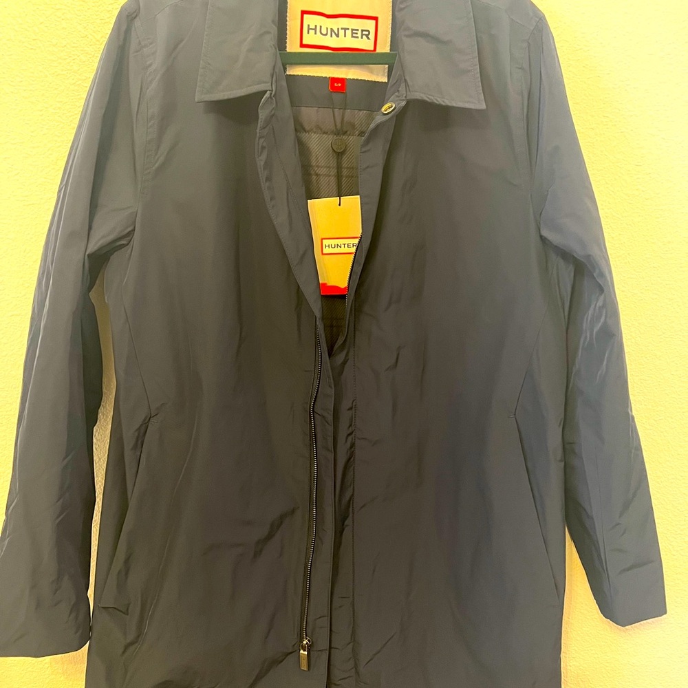 Hunter mid length thin lined jacket. Brand New with tags.